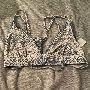 Xhilaration Blue and White Bikini with Adjustable Straps